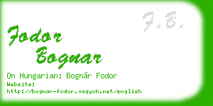 fodor bognar business card
