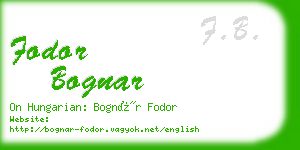 fodor bognar business card